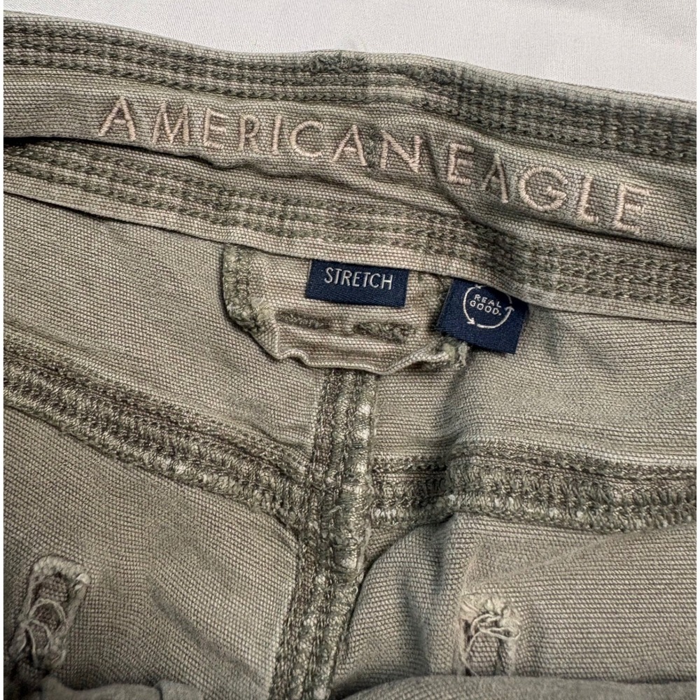American Eagle Cargo Pants Womens 6 Green Excellent Classic Bootcut Stretch - Picture 7 of 11